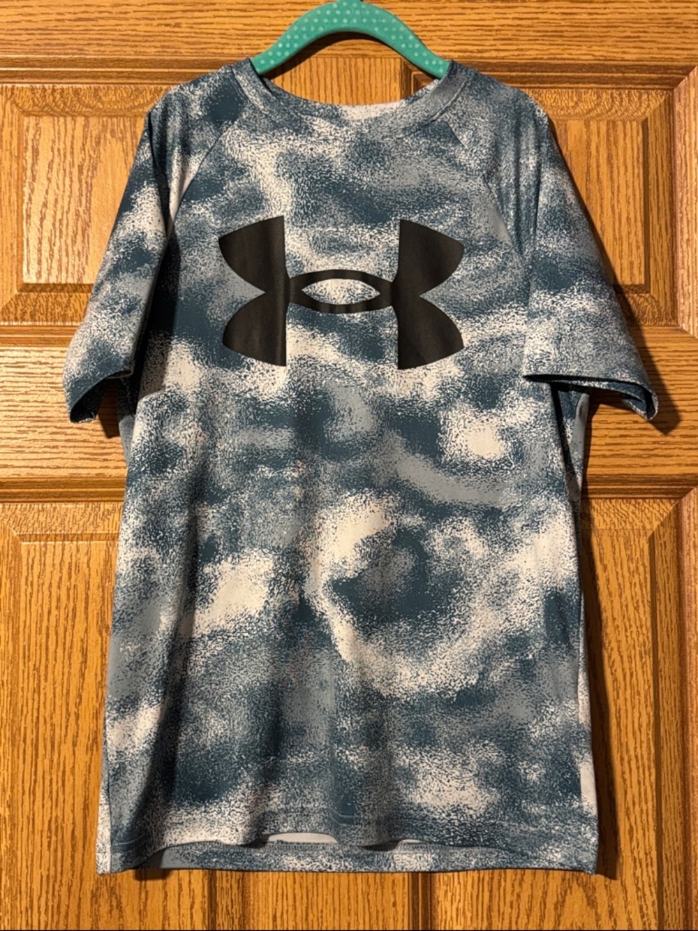 Under Armour Blue and White Boys' Performance Tee with Black Logo